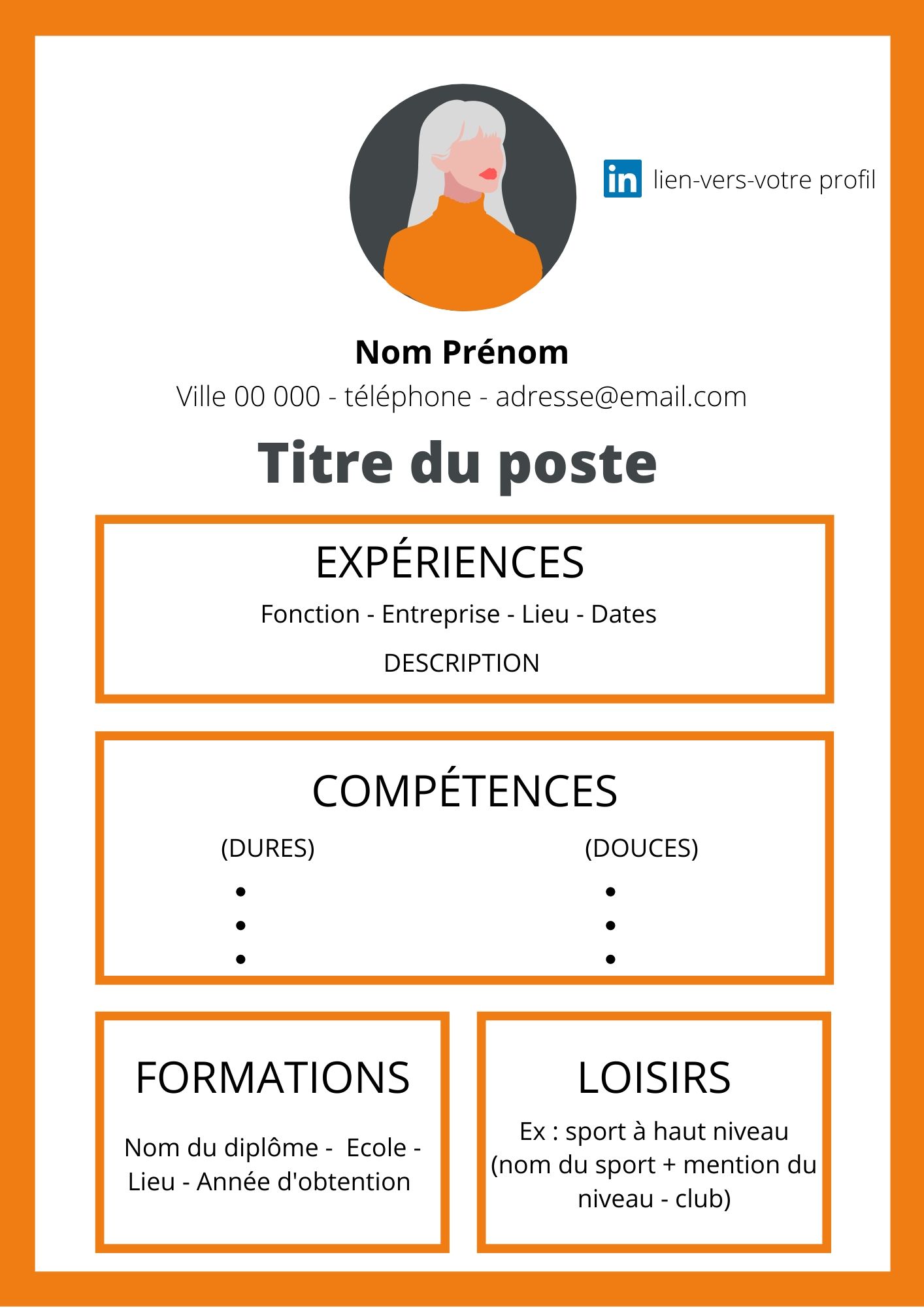 exemple de cv professionnel version 1